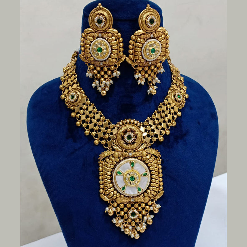 Shubham Creations Copper Gold Plated Necklace Set