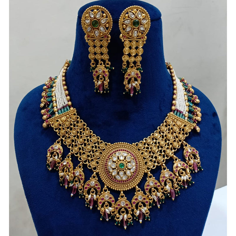 Shubham Creations Copper Gold Plated Necklace Set