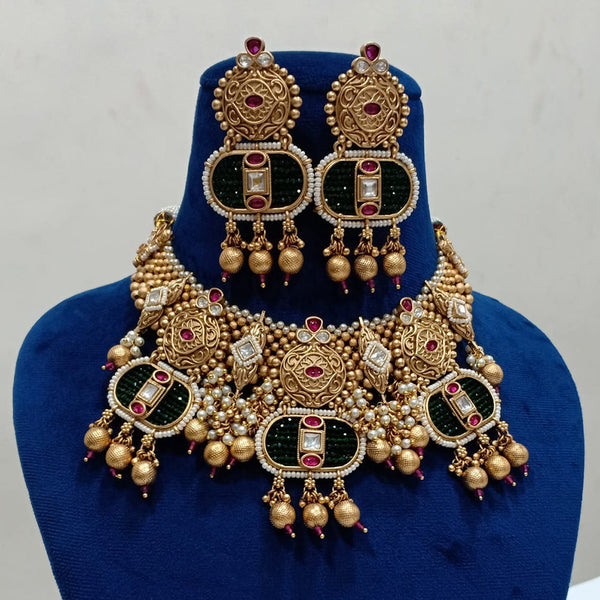 Shubham Creations Copper Gold Plated Necklace Set