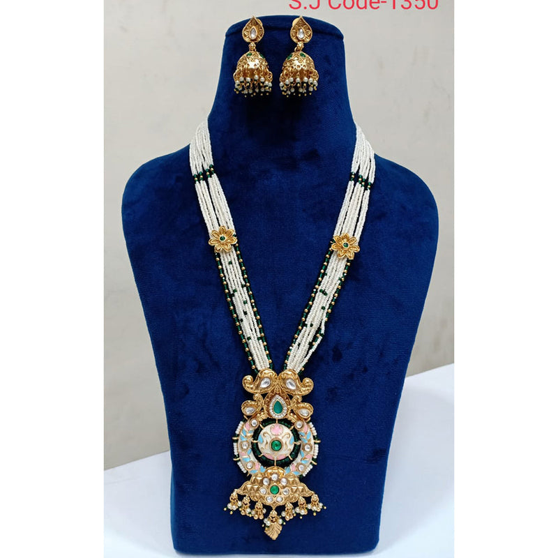 Shubham Creations Copper Gold Plated Long  Necklace Set