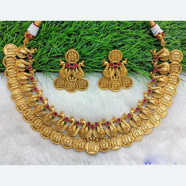 Shubham Creations Copper Gold Pota Necklace Set