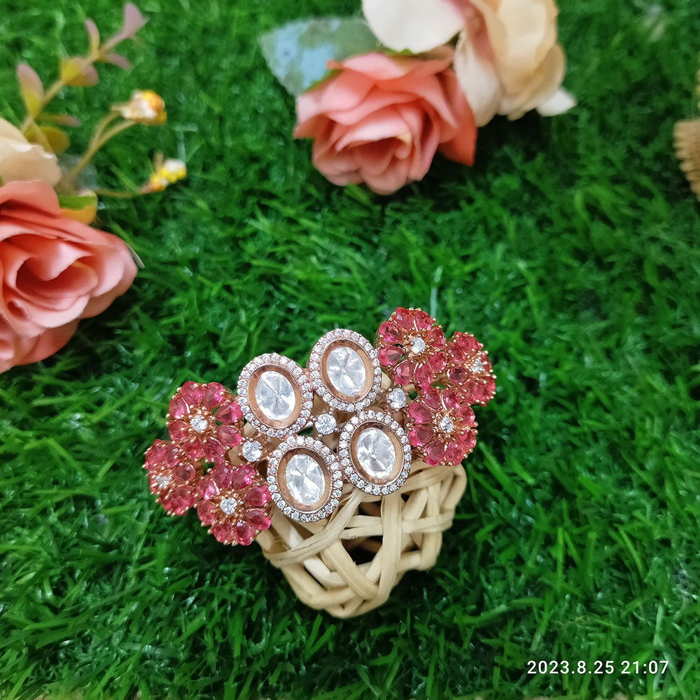 Sunflower Fashion Jewellery Rose Gold Plated AD Stone Openable Kada