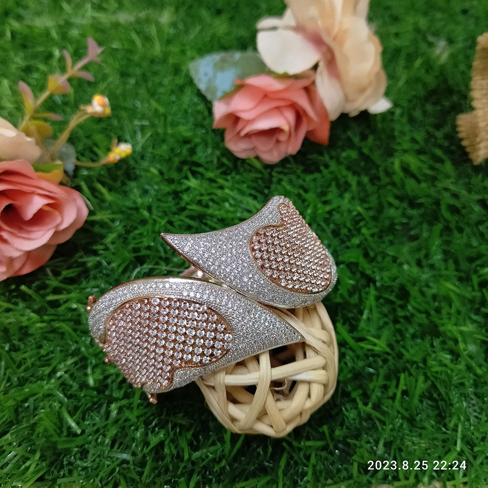 Sunflower Fashion Jewellery Rose Gold Plated AD Stone Openable Kada