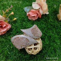 Sunflower Fashion Jewellery Rose Gold Plated AD Stone Openable Kada