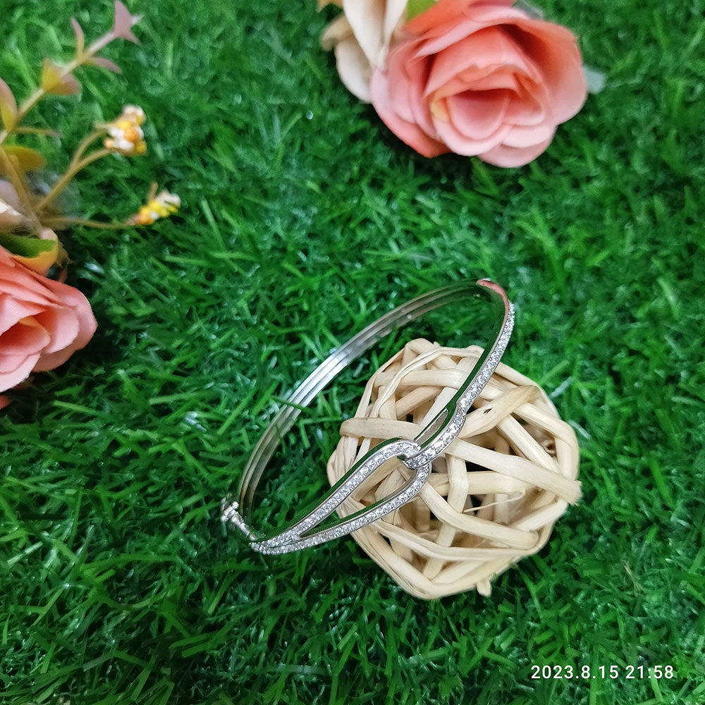 Sunflower Fashion Jewellery Rose Gold Plated AD Stone Openable Kada
