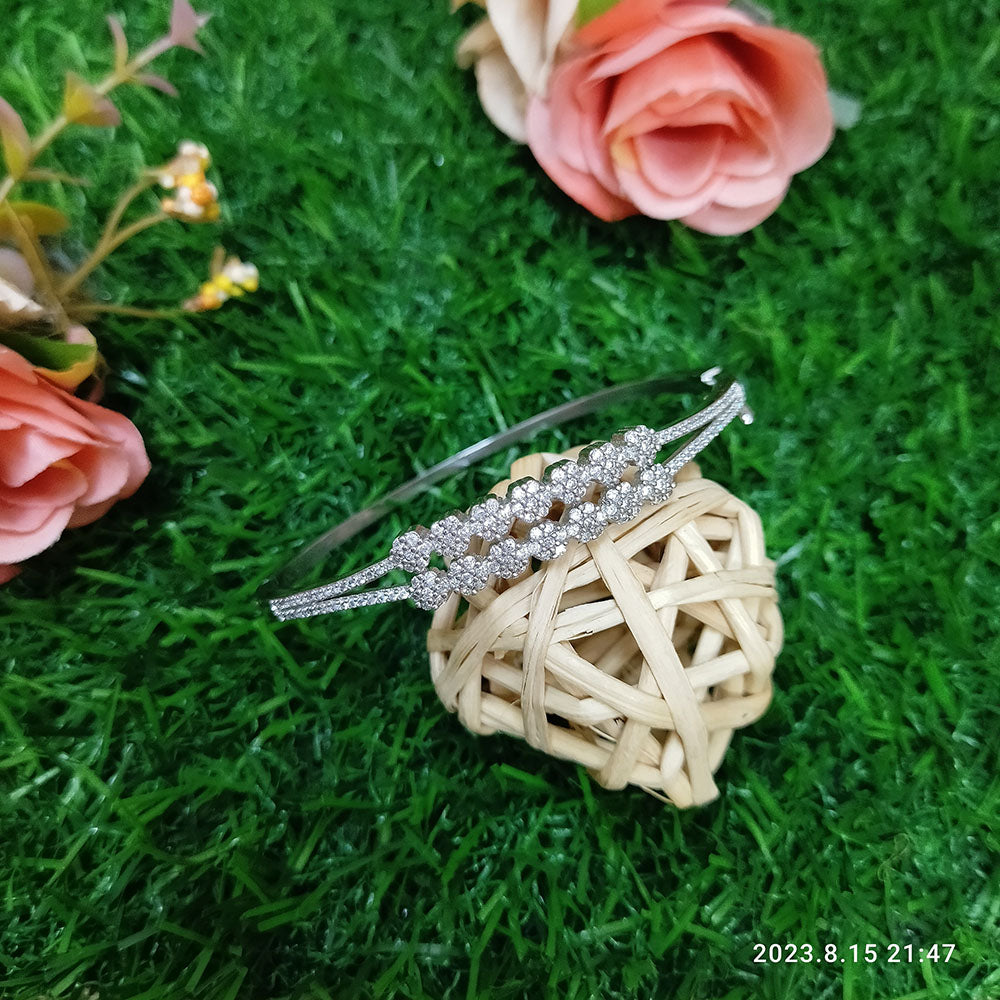 Sunflower Fashion Jewellery Rose Gold Plated AD Stone Openable Kada