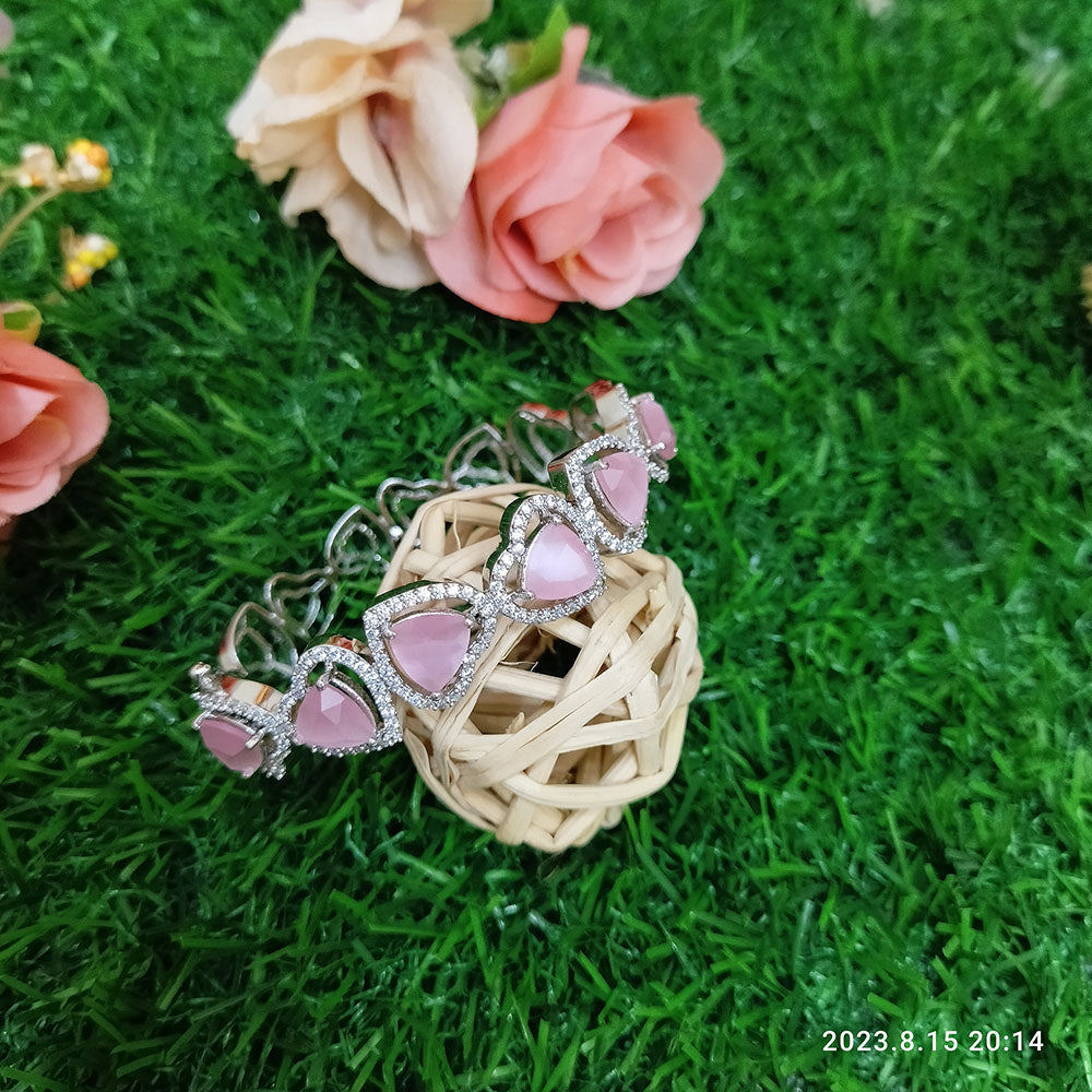 Sunflower Fashion Jewellery Rose Gold Plated AD Stone Openable Kada