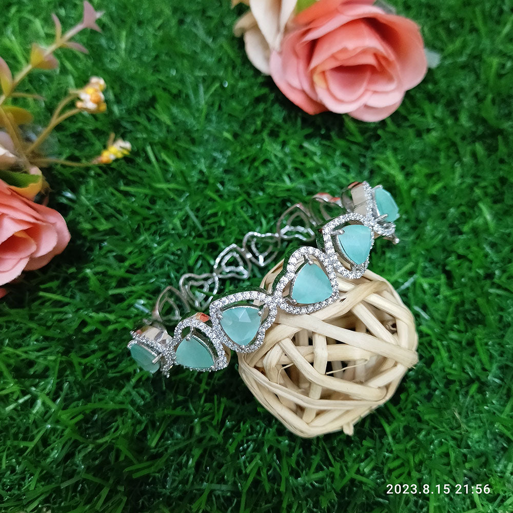 Sunflower Fashion Jewellery Rose Gold Plated AD Stone Openable Kada