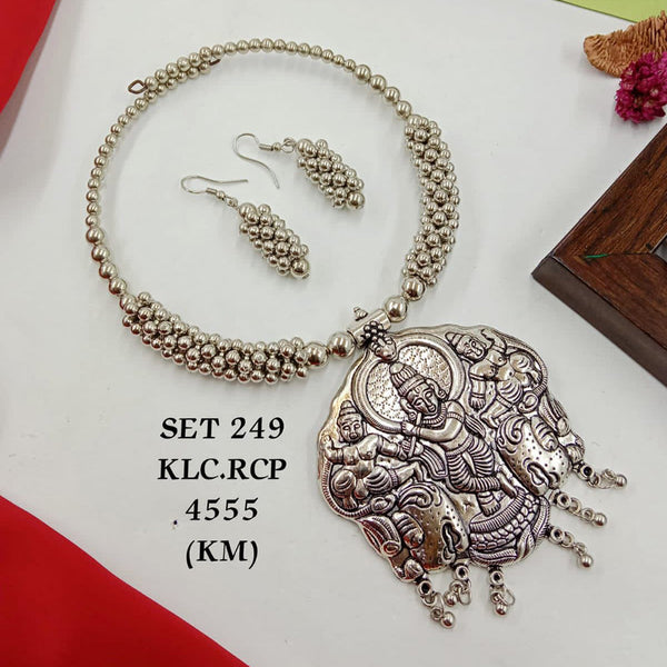 SP Jewellery Oxidised Plated Temple Necklace Set