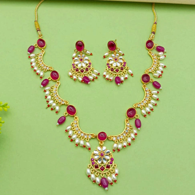 S.P Jewellery Gold Plated Beads Necklace Set
