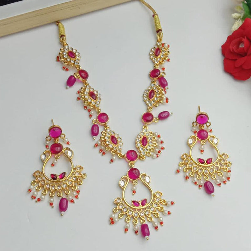 S.P Jewellery Gold Plated Beads Necklace Set