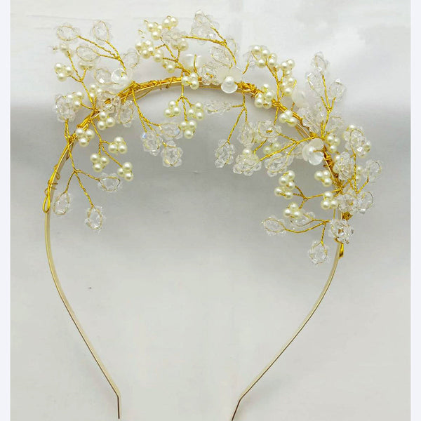 S.P Jewellery Gold Plated Pearl Hair Band