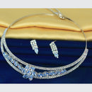 Mahavir Silver Plated Austrian Stone Necklace Set