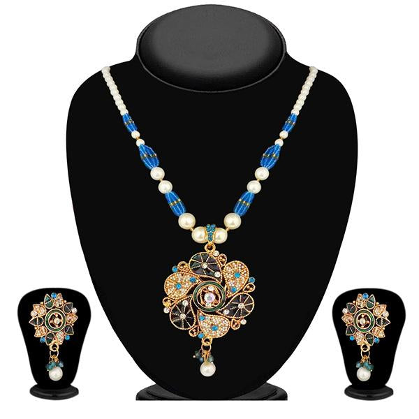 The99Jewel Meenakari Austrian Stone Pearl Necklace Set - 1200106