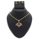 Kriaa Austrian Stone Gold Plated Pendant Set - 1200312