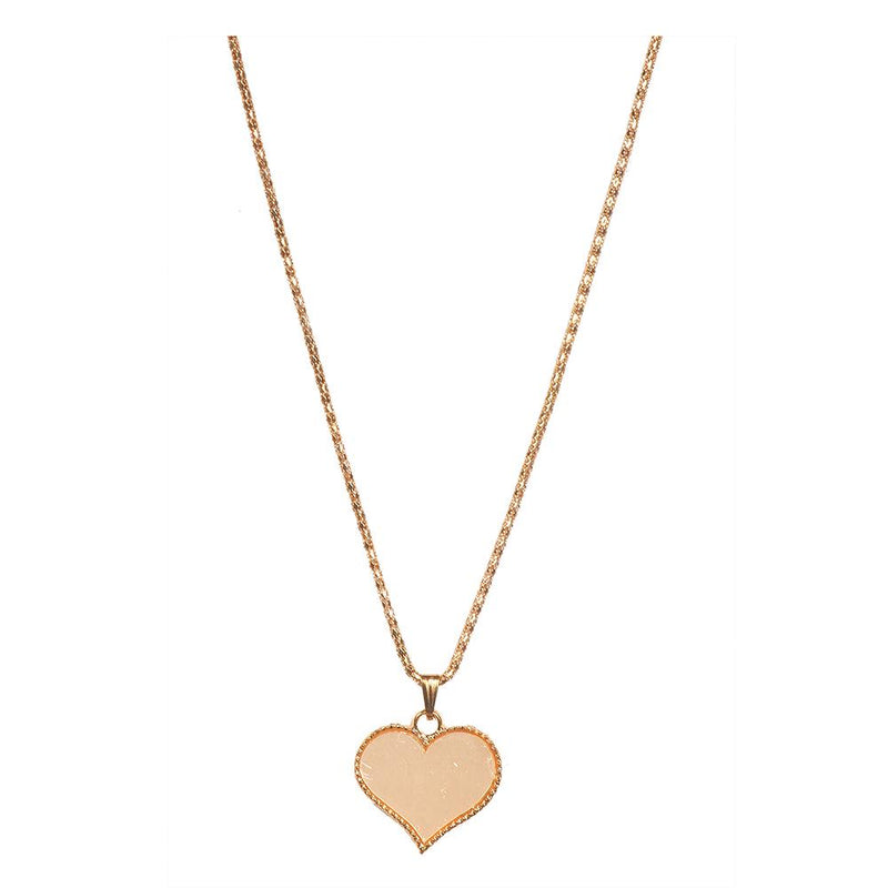 Urthn Gold Plated Red Heart Shape Chain Pendant - 1200826