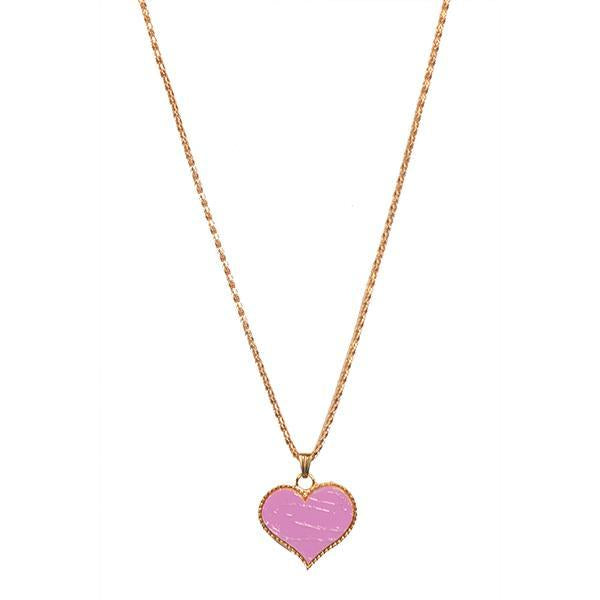 Urthn Gold Plated Red Heart Shape Chain Pendant - 1200826