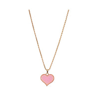 Urthn Gold Plated Red Heart Shape Chain Pendant - 1200826