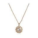 Urthn Austrian Stone Floral Gold Plated Chain Pendant - 1200841