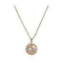 Urthn Austrian Stone Floral Gold Plated Chain Pendant - 1200841