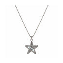 Urthn Austrian Stone Star Shape Rhodium Plated Chain Pendant - 1200849