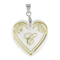 Regina Alphabet C" Heart Shaped Shell Pendant