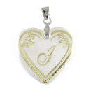 Tip Top Fashions Alphabet J" Heart Shaped Shell Pendant - 1201009