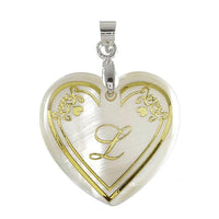 Regina Alphabet L" Heart Shaped Shell Pendant