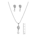 Tip Top Fashions Silver Plated Austrian Stone Pendant Set - 1201118