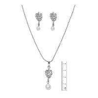 Tip Top Fashions Silver Plated Austrian Stone Pendant Set - 1201118