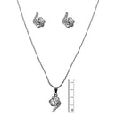 Tip Top Fashions Austrian Stone Rhodium Plated Pendant Set - 1201120