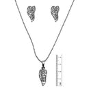 Tip Top Fashions Austrian Stone Rhodium Plated Pendant Set - 1201124