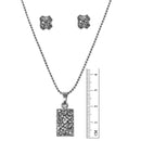 Tip Top Fashions Austrian Stone Rhodium Plated Pendant Set - 1201127