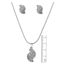 Tip Top Fashions Austrian Stone Rhodium Plated Pendant Set - 1201130