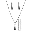 Tip Top Fashions Austrian Stone Rhodium Plated Pendant Set - 1201134