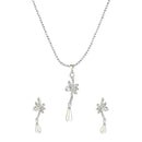 Regina Austrian Stone Pearl Drop Chain Pendant Set - 1201135
