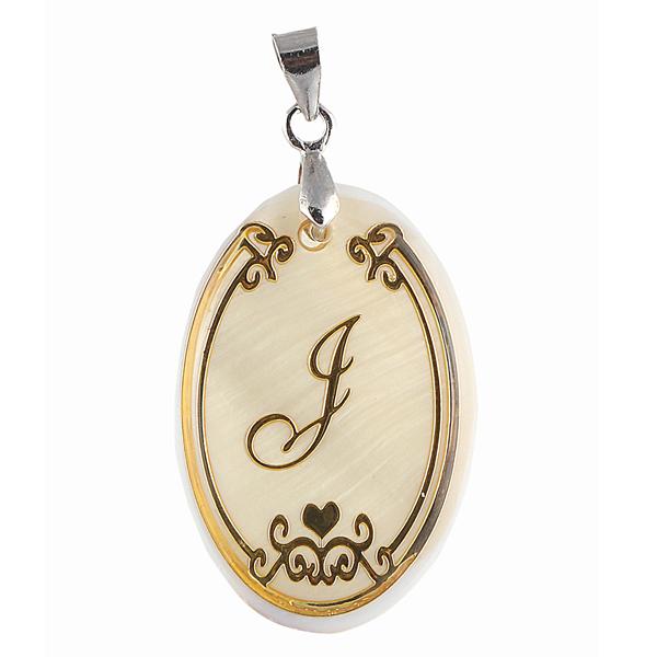 Regina Alphabet J" Shell Pendant