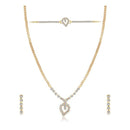 Eugenia Austrian Stone Gold Plated Necklace Set With Bracelet