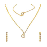 Kriaa Gold Plated Necklace Set With Bracelet