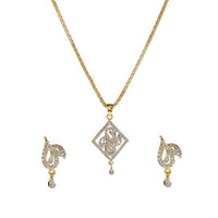 Morini AD Stone Gold Plated Chain Pendant Set - 1202118