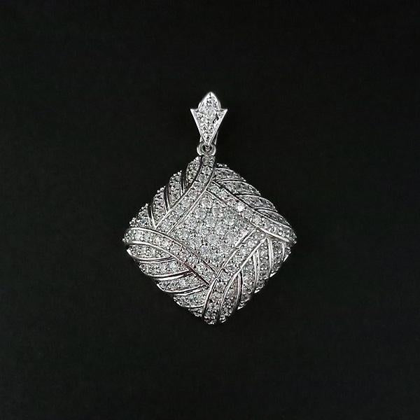 Kriaa AD Stone Rhodium Plated Pendant - 1202181