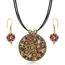 Beadside Multicolor Beads Gold Plated Pendant Set - 1202205