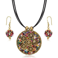 Beadside Multicolor Beads Gold Plated Pendant Set - 1202205