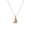 Kriaa Austrian Stone Gold Plated Chain Pendant - 1202405