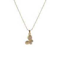 Kriaa Austrian Stone Gold Plated Chain Pendant - 1202405