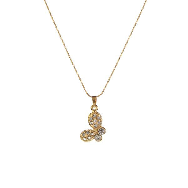 Kriaa Austrian Stone Gold Plated Chain Pendant - 1202405