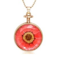 Urthn Orange Floral Gold Plated Chain Pendant - 1202417