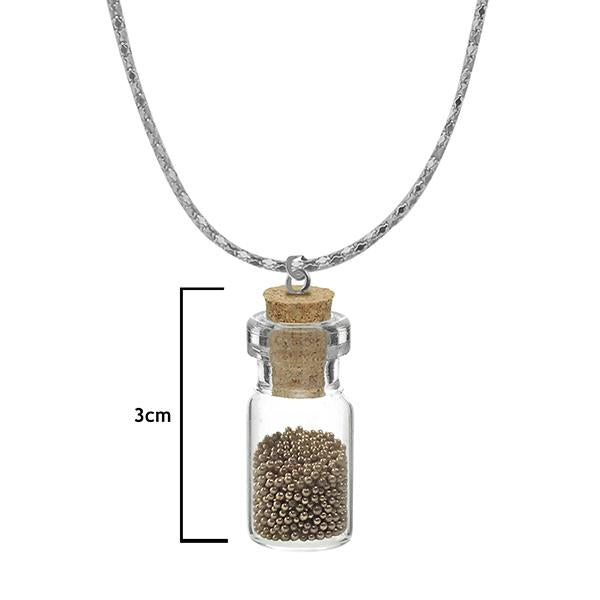 Urthn Golden Beads Silver Plated Glass Chain Pendant - 1202428