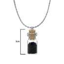 Urthn Black Beads Silver Plated Glass Chain Pendant - 1202428C