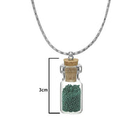 Urthn Green Beads Silver Plated  Glass Chain Pandent - 1202428D